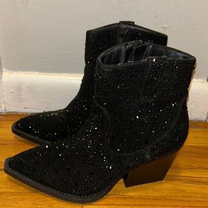 Black evening ankle boots